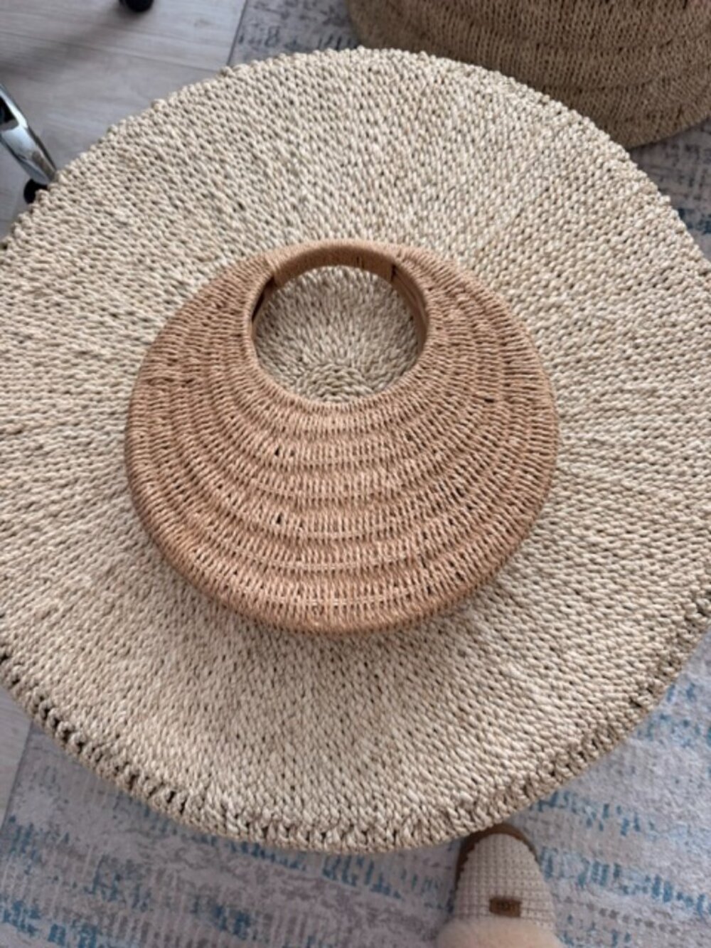 Madison West Structured Woven Straw Hobo Shoulder Bag